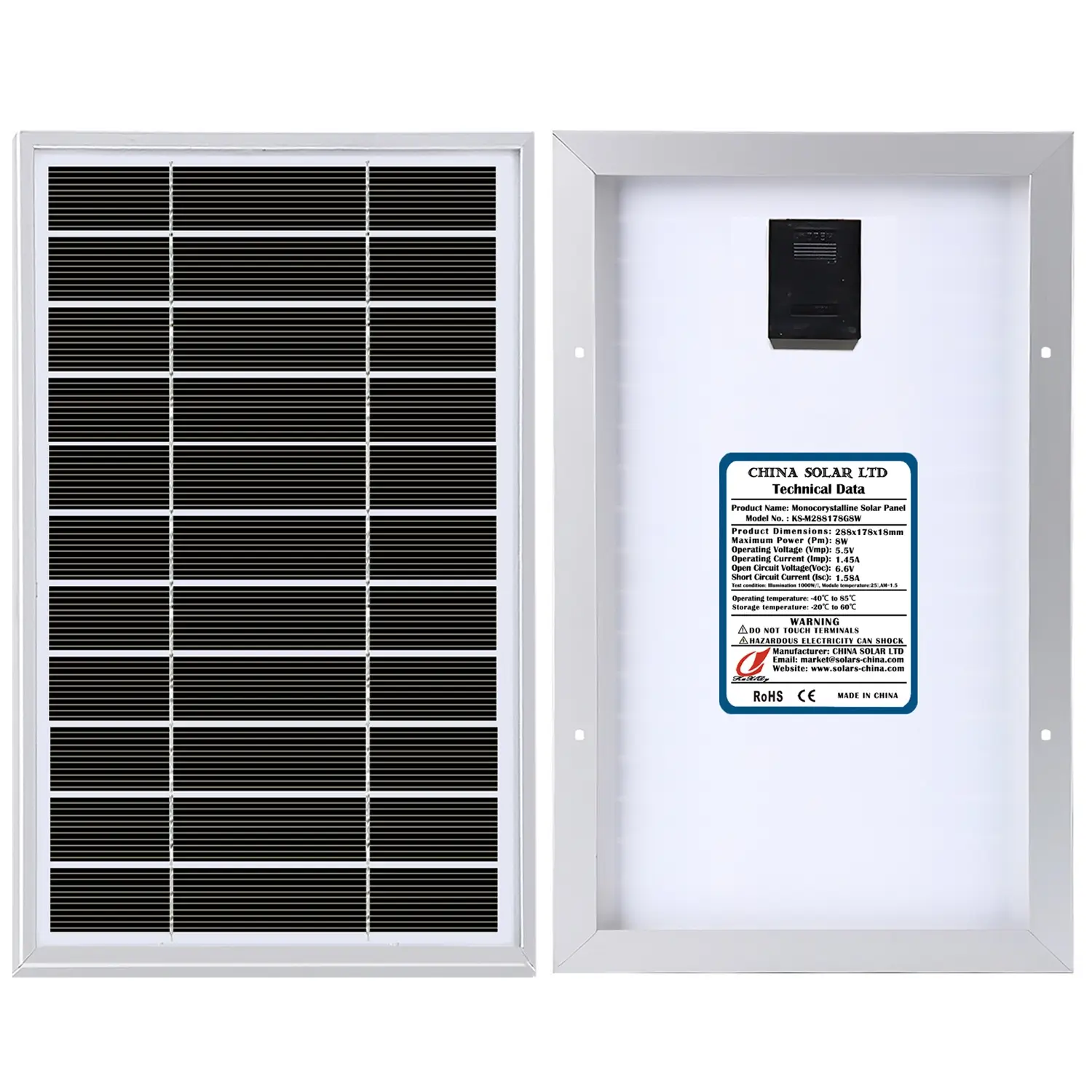 8W Monokristallijn Zonnemodule 