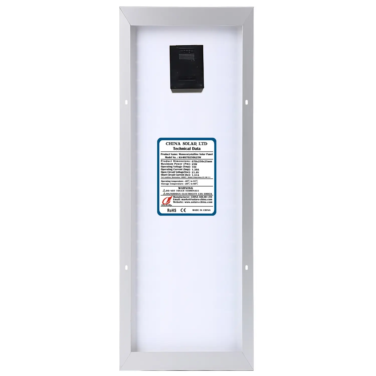 Klein Vermogen Zonnepaneel 25W
