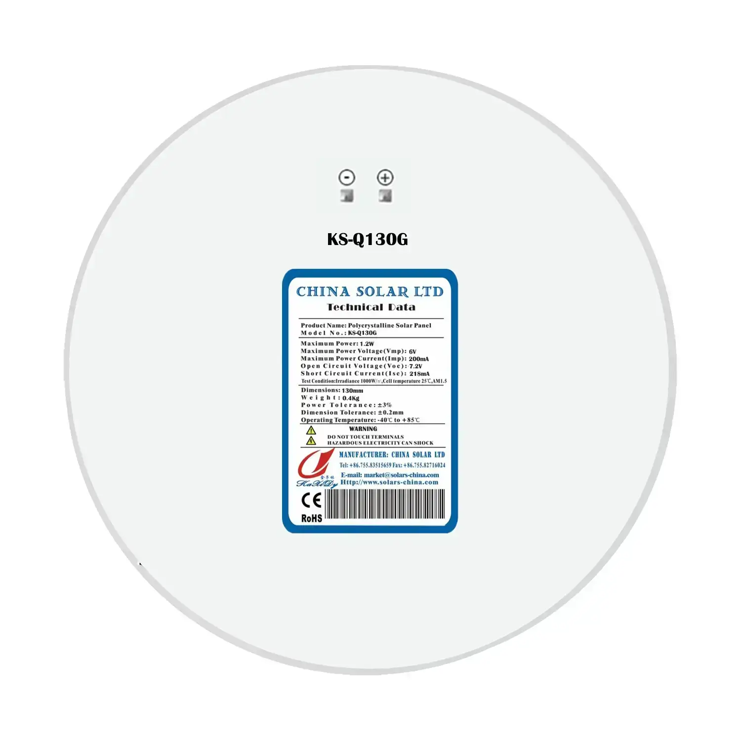 Rond Zonnepaneel 6V