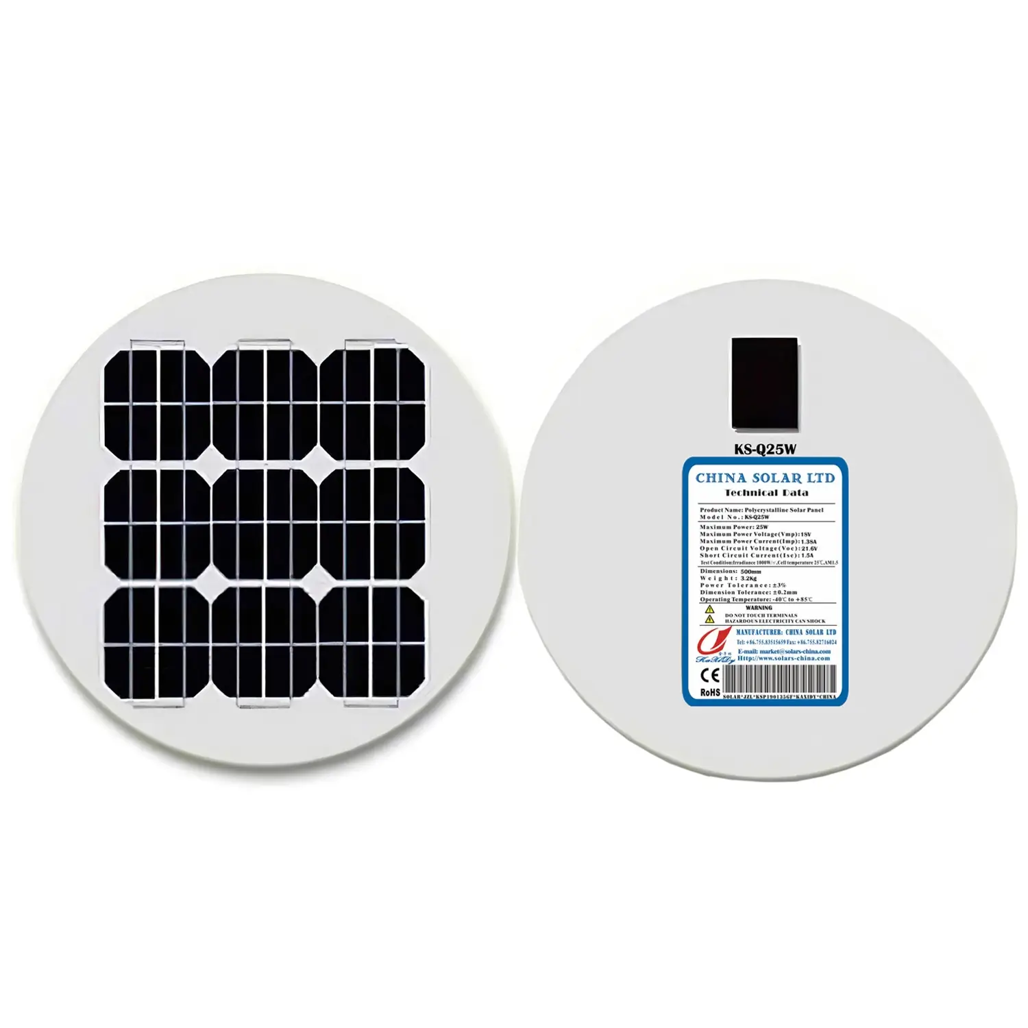 ronde zonnepanelen 25W