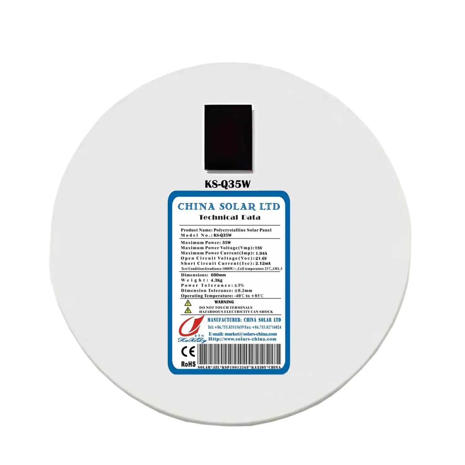 35W ronde zonnepanelen voor lampen