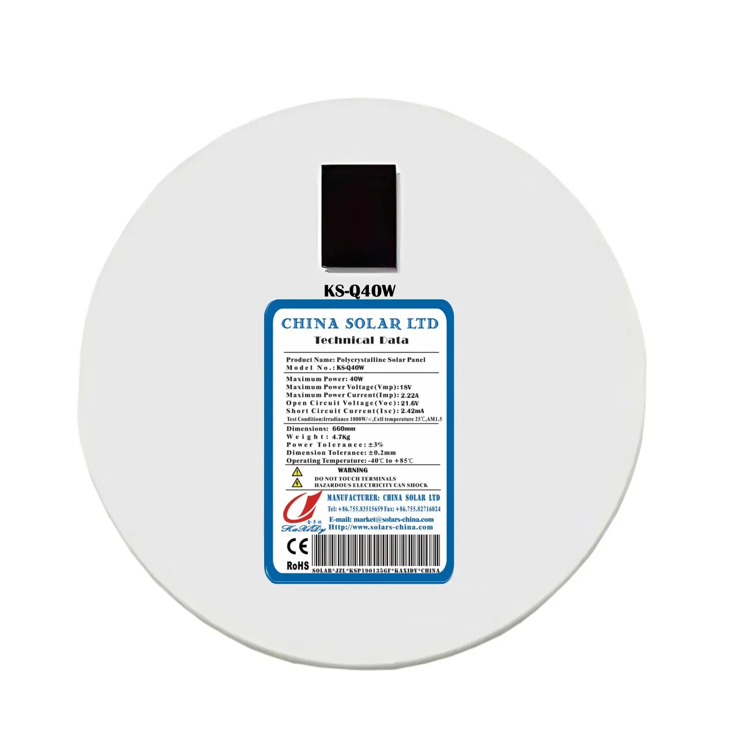 Circulair Zonnepaneel 40W